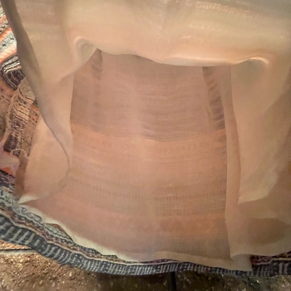 Dalia Tweed Geometric Lined Ivory & Orange & Gray Mini Skirt W Zipper Size 4 - Picture 13 of 14